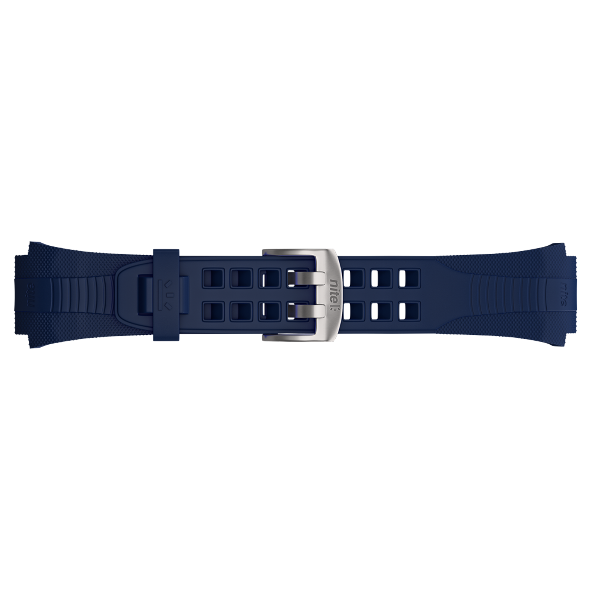 ALPHA BLUE RUBBER STAINLESS STEEL BUCKLE - OLD LOGO